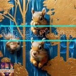 Squirrel Face Gold Frame
Artistic Digital Wall Art Home _09