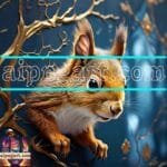 Squirrel Face Gold Frame
  Artistic Digital Wall Art Home _97