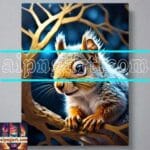 Squirrel Face Gold Frame
Artistic Digital Wall Art Home _98