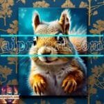 Squirrel Face Gold Frame
  Artistic Digital Wall Art Home _99