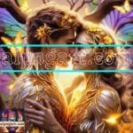 Couple
  Love Golden Artistic Abstract Wall Art Home Decor _02
