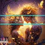 Couple
  Love Golden Artistic Abstract Wall Art Home Decor _34