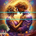 Couple
  Love Golden Artistic Abstract Wall Art Home Decor _43