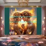 Couple
  Love Golden Artistic Abstract Wall Art Home Decor _01 - Image 2