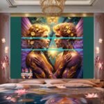 Couple
  Love Golden Artistic Abstract Wall Art Home Decor _22 - Image 2