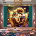 Couple
  Love Golden Artistic Abstract Wall Art Home Decor _23 - Image 2