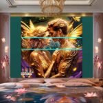 Couple
  Love Golden Artistic Abstract Wall Art Home Decor _27 - Image 2
