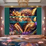 Couple
  Love Golden Artistic Abstract Wall Art Home Decor _42 - Image 2