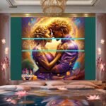 Couple
  Love Golden Artistic Abstract Wall Art Home Decor _43 - Image 2