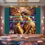 Couple
  Love Golden Artistic Abstract Wall Art Home Decor _52 - Image 2