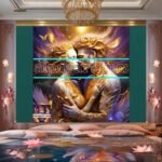Couple
  Love Golden Artistic Abstract Wall Art Home Decor _66 - Image 2