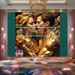 Couple
Love Golden Artistic weather Wall Art Home Decor _69 - Image 2