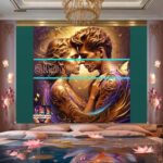Couple
Love Golden Artistic weather Wall Art Home Decor _88 - Image 2